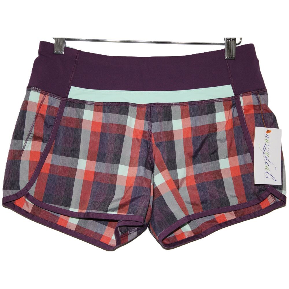 Womens Lululemon Run Time Shorts II 2 Way Stretch Purple Athletic Shorts Size 4